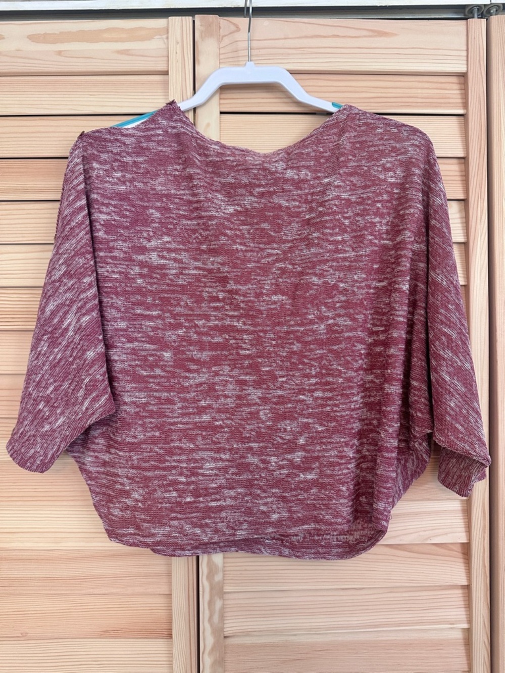 Anthropologie Postmark Button Open Sleeve Top Marled Red Women XS - Picture 4 of 7